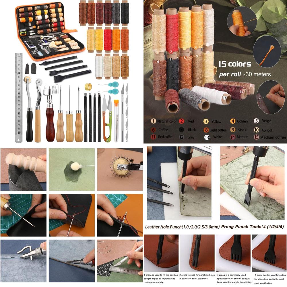 Beginner Leatherwork Kit - Leather Working Tools, Practical Leather Crat