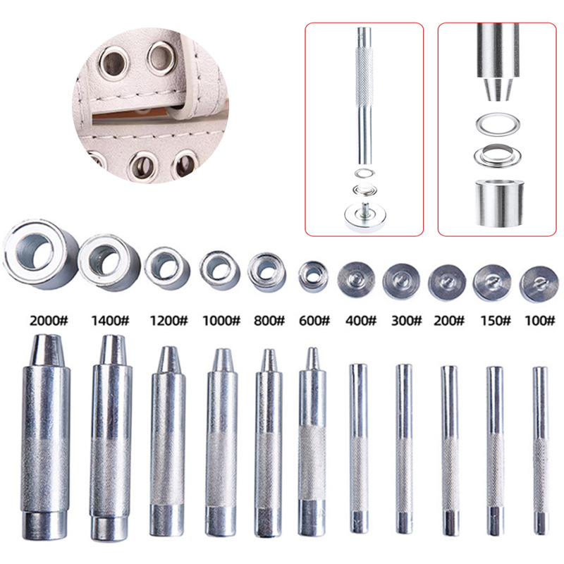Leatherwork Rivet Setter - Punching Holes Tools Set，3.5-20MM Sizes Hole
