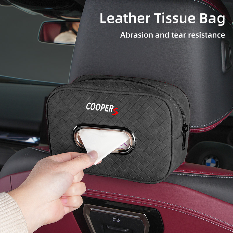 Leather Work For Car - Car Tissue Box Leather Seat Back