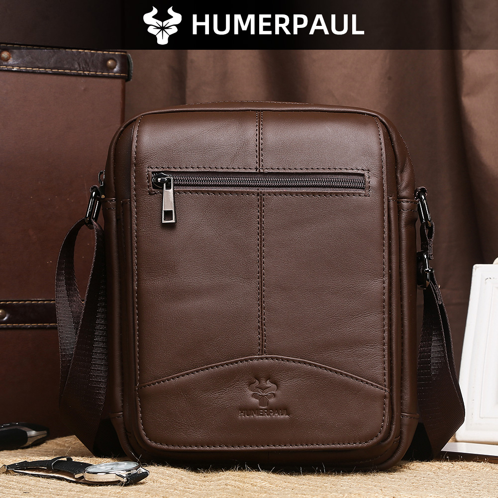 HUMERPAUL Genuine Leather Cros - Leather Work Bag Men reseña y precio