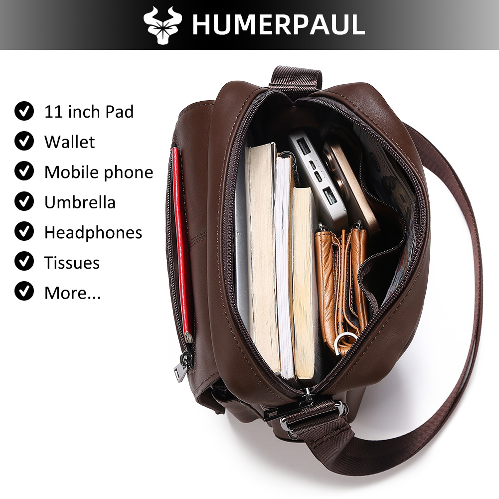 HUMERPAUL Genuine Leather Cros - Leather Work Bag Men reseña y precio