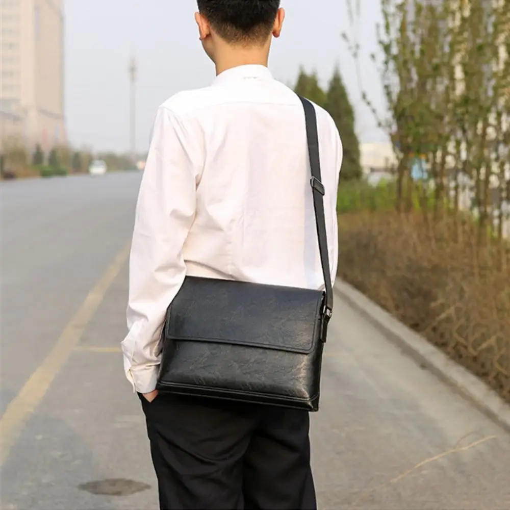 Luxury PU Leather Crossbody Ba - Leather Work Bag Men reseña y precio
