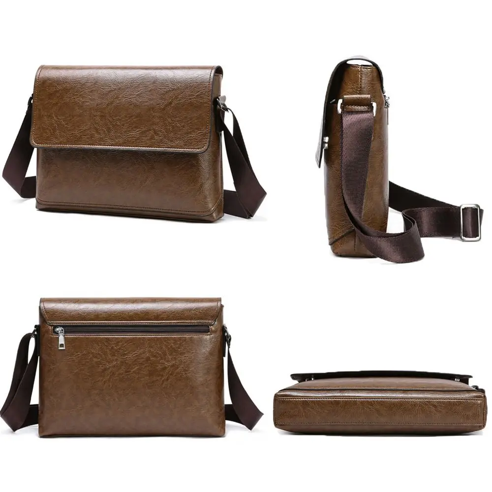 Luxury PU Leather Crossbody Ba - Leather Work Bag Men reseña y precio