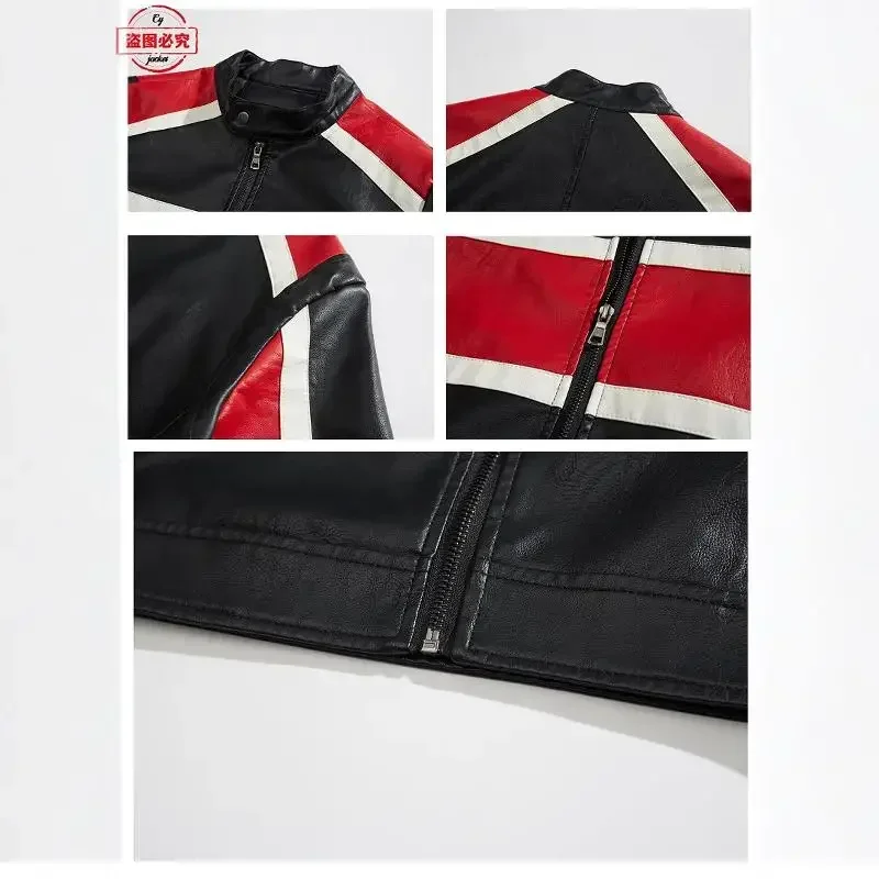 Ready To Race Logo Printed Off - Leather Work Jacket With Hood reseña y precio