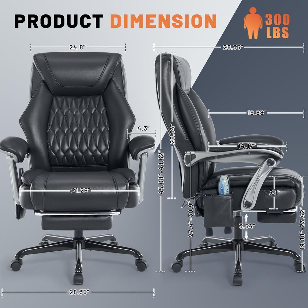 Ergonomic Reclining Office Cha - Leatherwork At Home reseña y precio