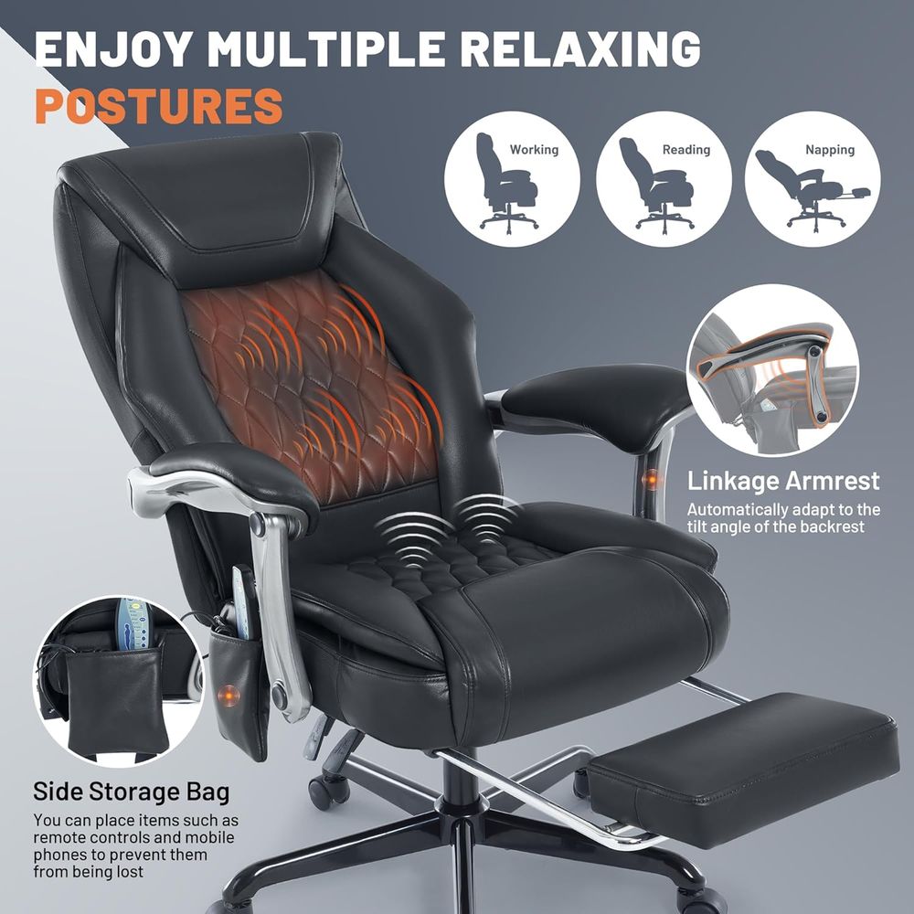 Ergonomic Reclining Office Cha - Leatherwork At Home reseña y precio