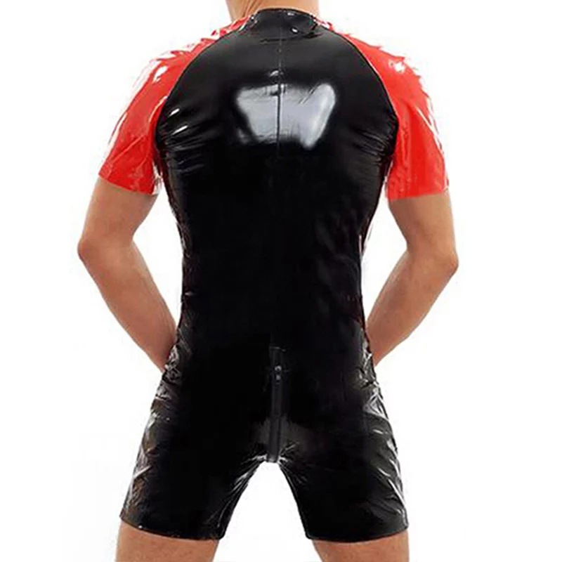 Mens PVC Bright Leather Jumpsu - Leather Work Overalls reseña y precio
