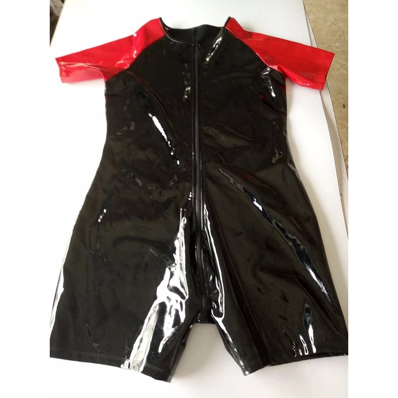 Mens PVC Bright Leather Jumpsu - Leather Work Overalls reseña y precio