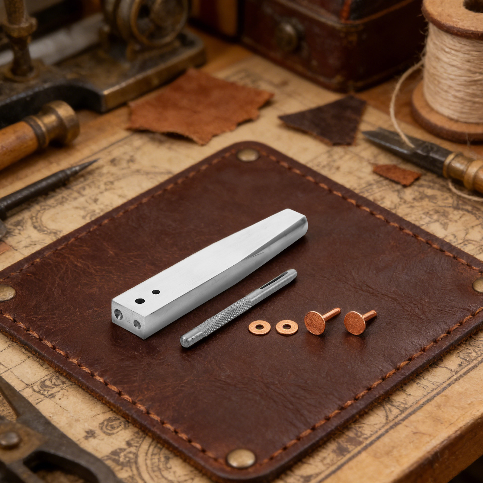 1Set Copper Rivet Setter Tool  - Leatherwork Rivet Setter reseña y precio