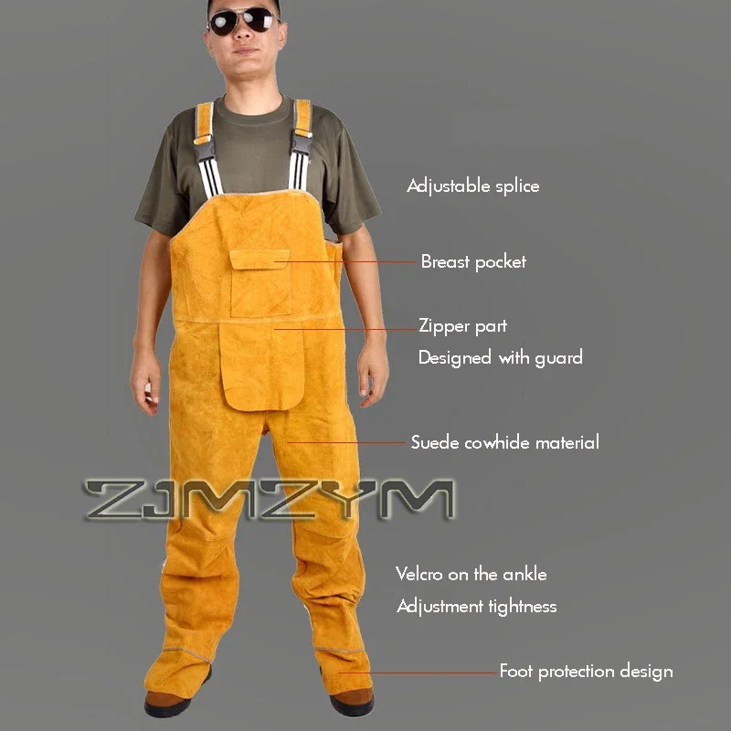Welding Strap Suit Men Bib Ove - Leather Work Overalls reseña y precio