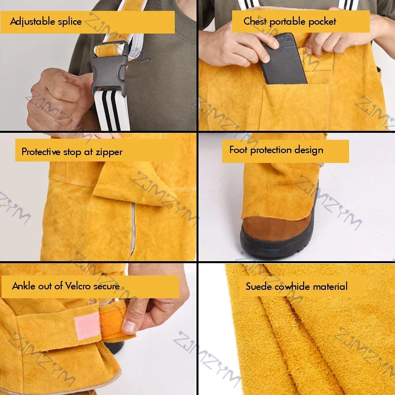 Welding Strap Suit Men Bib Ove - Leather Work Overalls reseña y precio