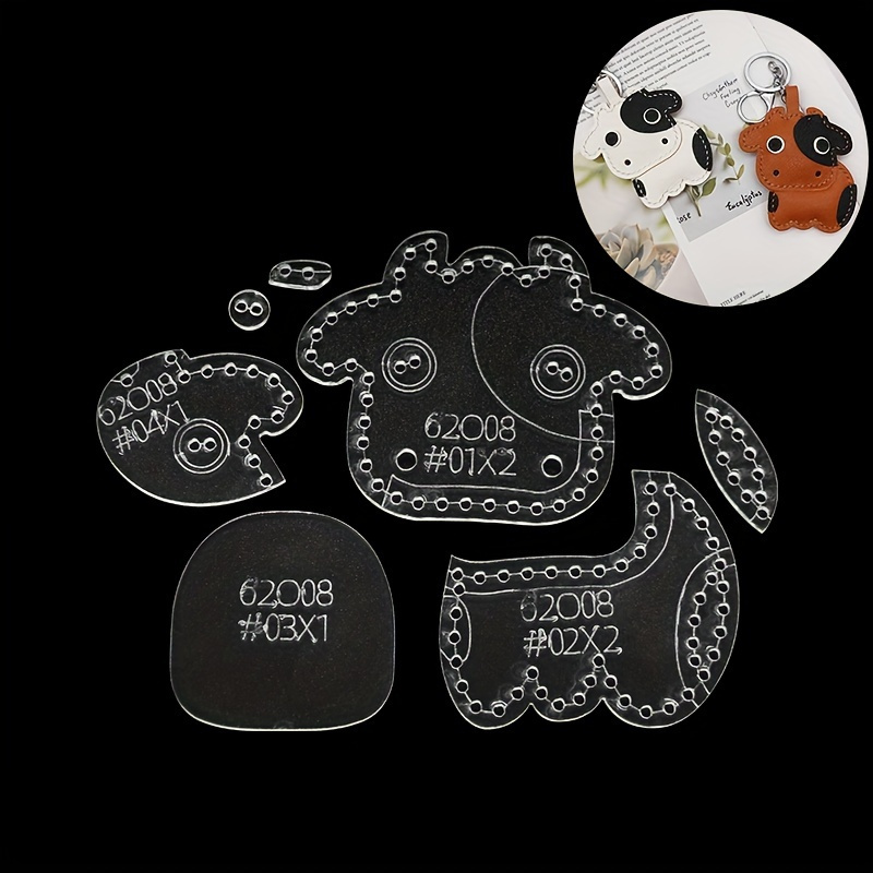 7pcs/set Cute Cartoon Cow Acry - Leatherwork Tools reseña y precio