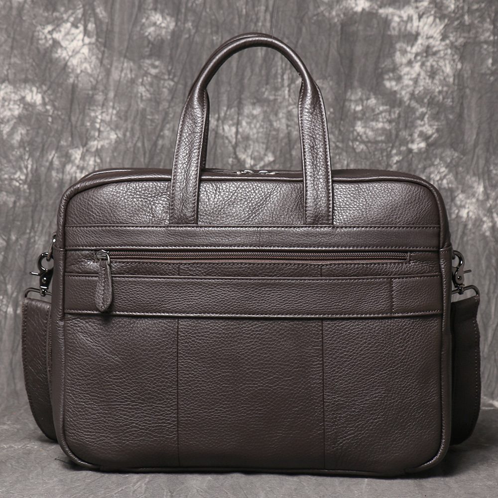 Men's Genuine Leather Briefcas - Leather Work Bag Mens reseña y precio