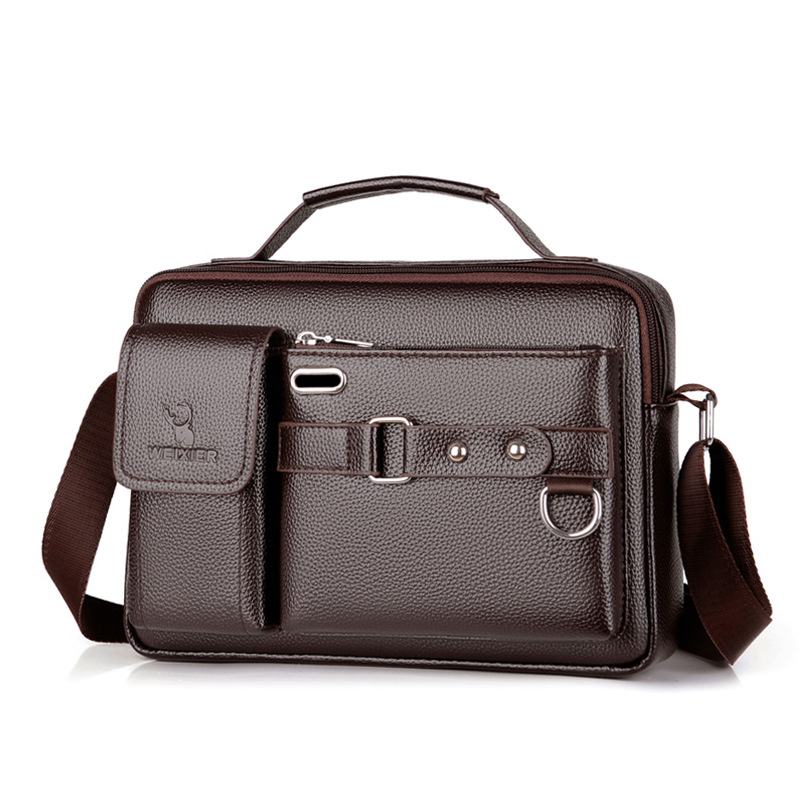 Brand Men Shoulder Bag Pu Leat - Leather Work Bag Men reseña y precio