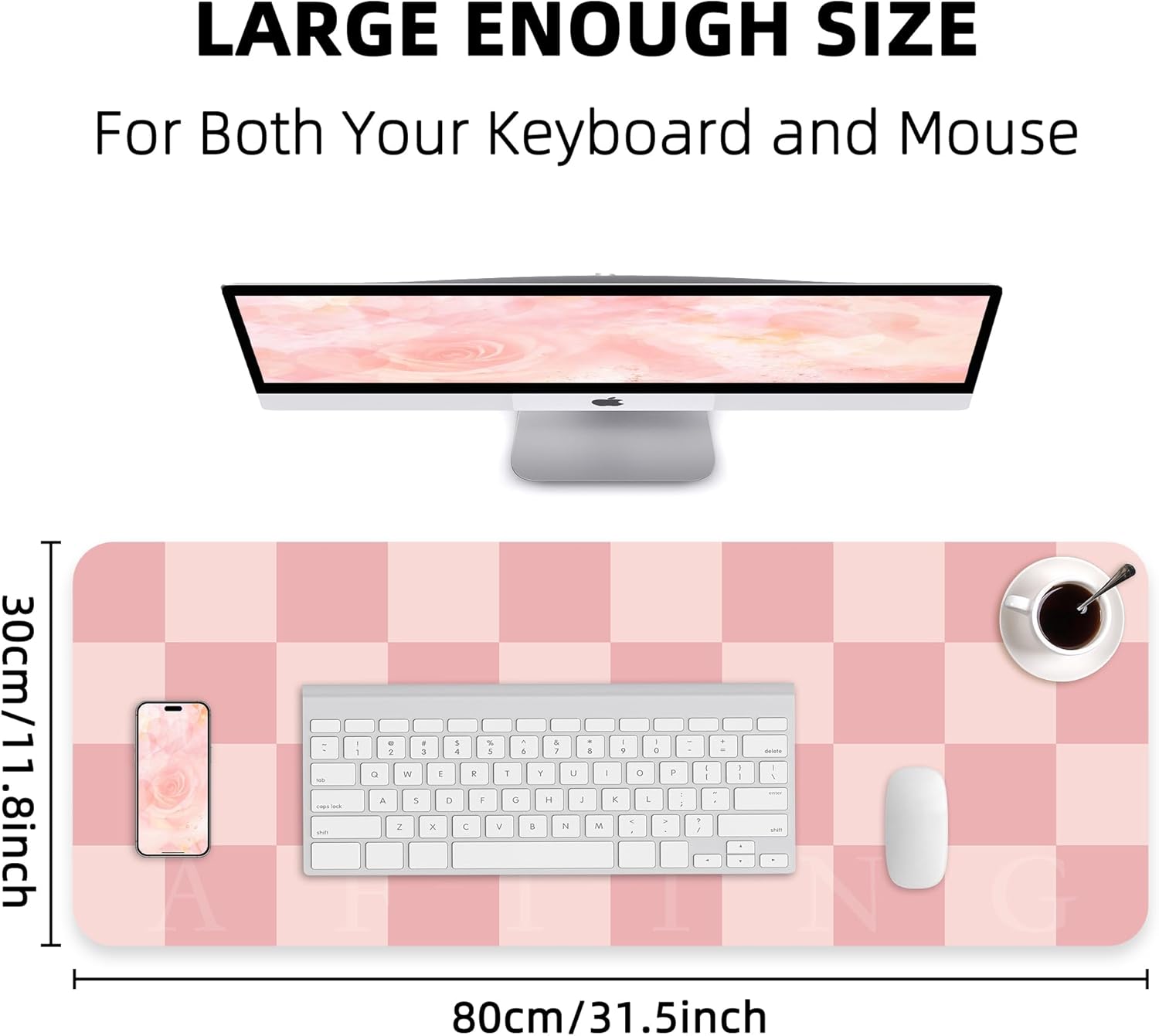 Non-Slip Pink Desk Mat, Waterp - Leatherwork At Home reseña y precio