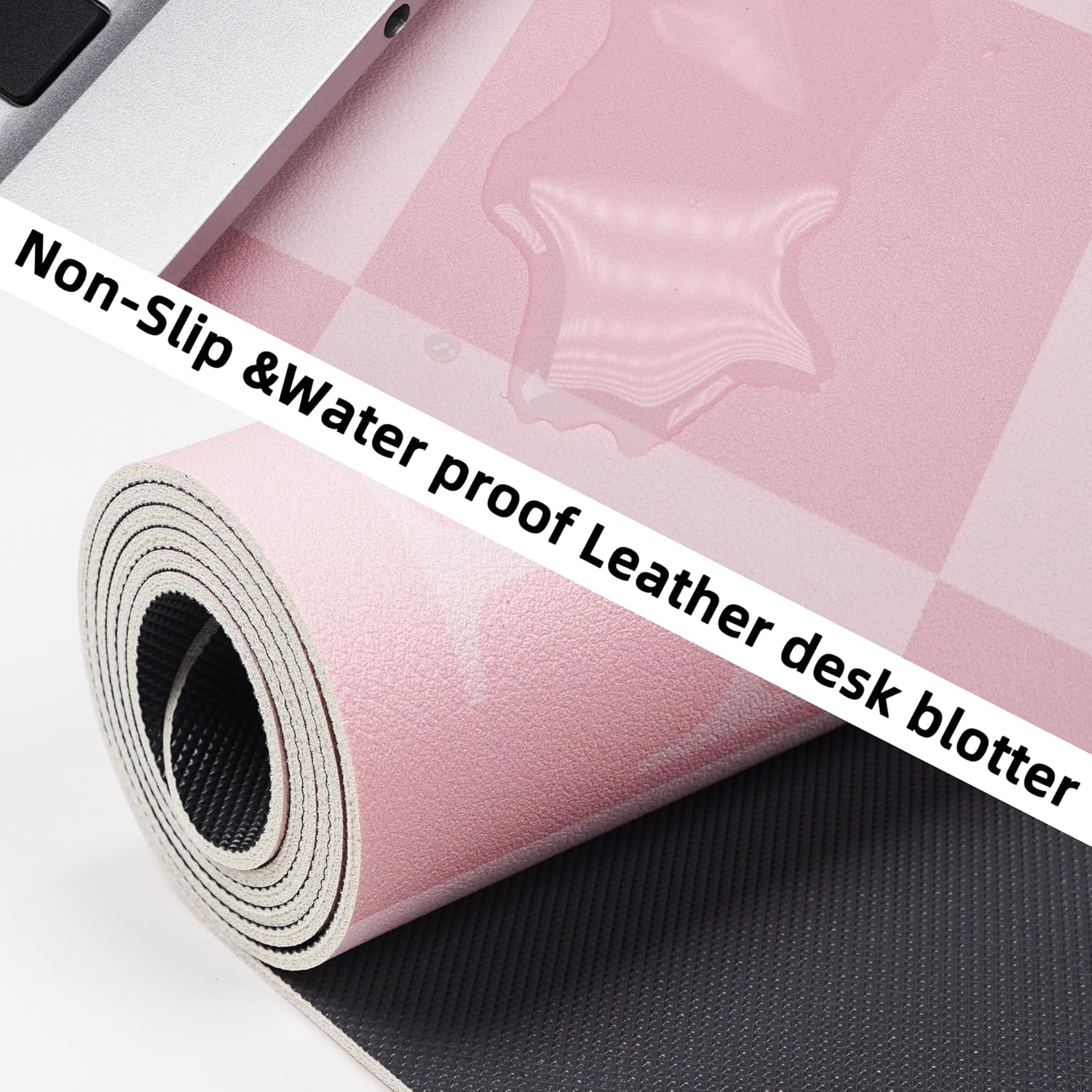 Non-Slip Pink Desk Mat, Waterp - Leatherwork At Home reseña y precio