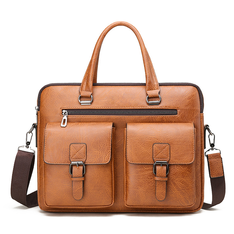 Luxury Brand Man Business Brie - Leather Work Bag Mens reseña y precio