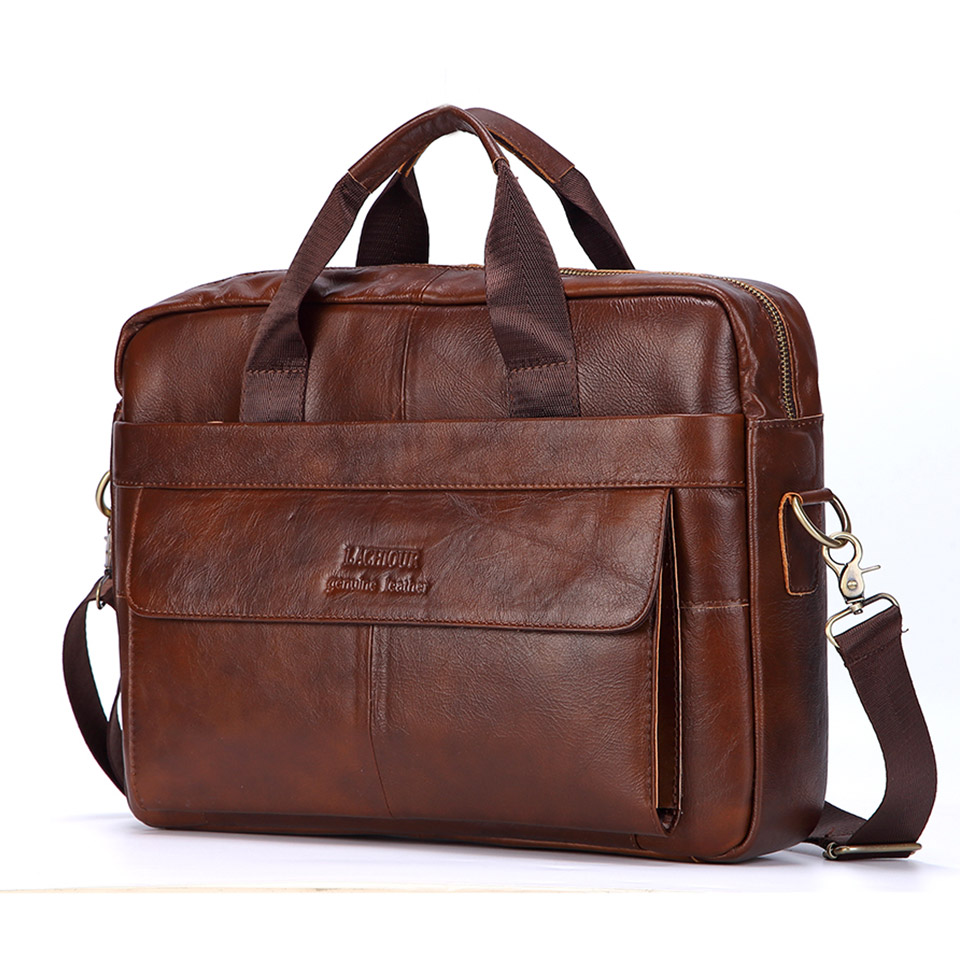 Men Genuine Leather Handbag Fa - Leather Work Bag Mens reseña y precio