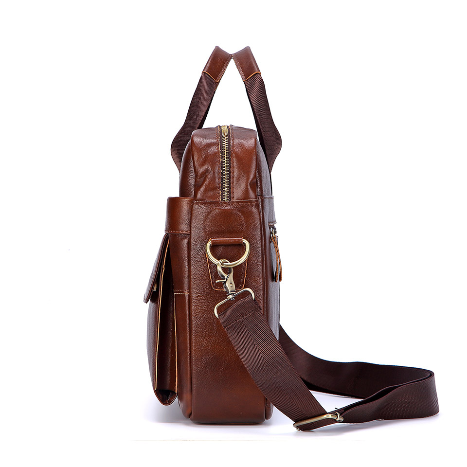 Men Genuine Leather Handbag Fa - Leather Work Bag Mens reseña y precio