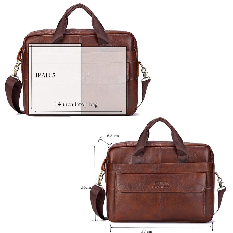 Men Genuine Leather Handbag Fa - Leather Work Bag Mens reseña y precio