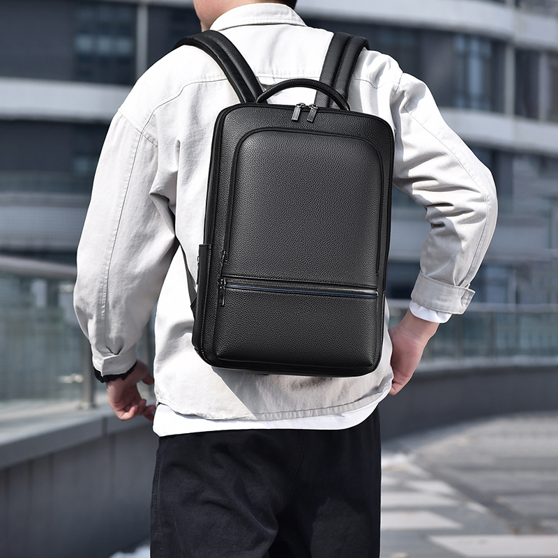 PU Leather Men's Backpack USB  - Leather Work Bag Mens reseña y precio