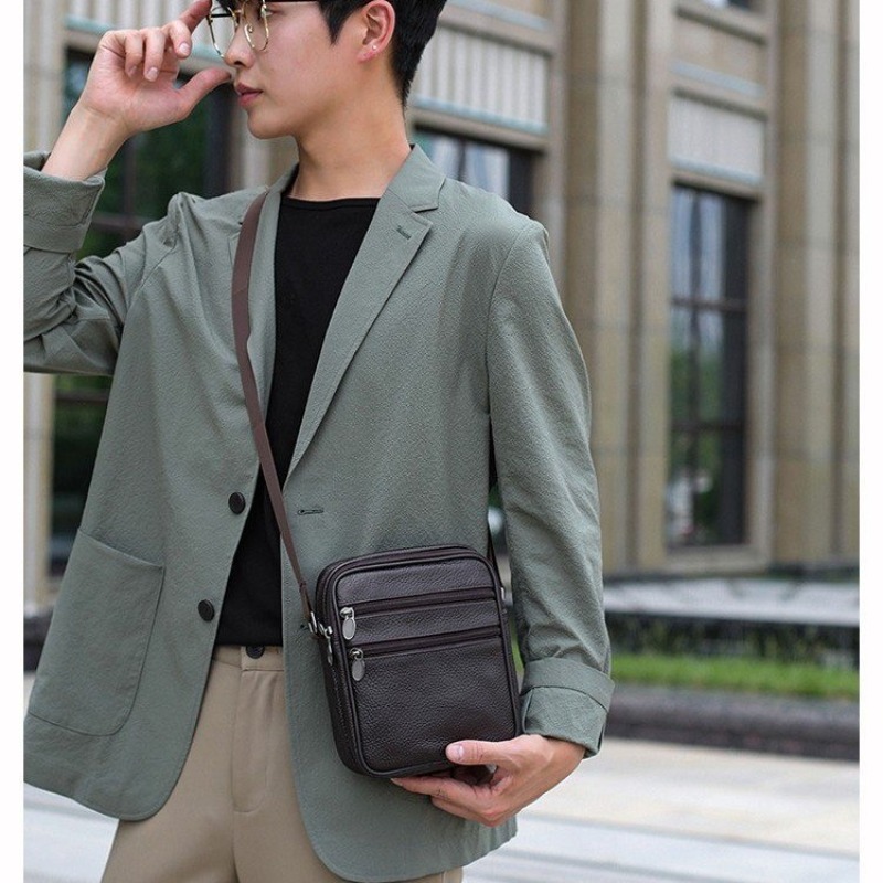 Men's Shoulder Messenger Bag C - Leather Work Bag Men reseña y precio