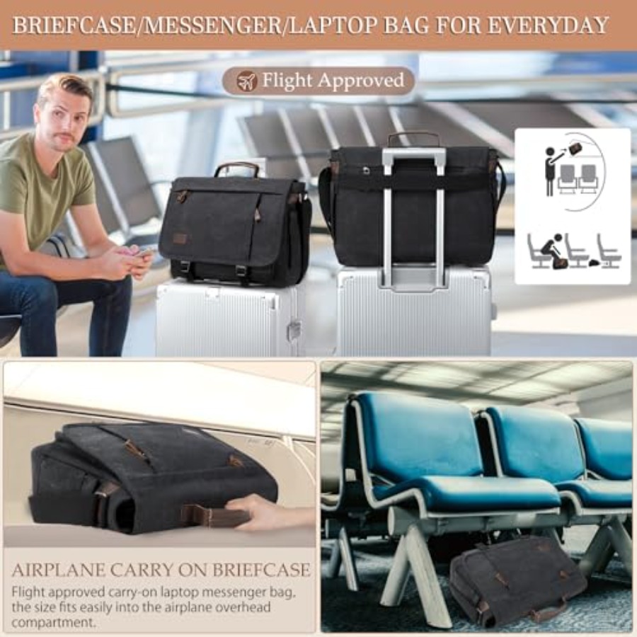 17.3 Inch Messenger Bag for Me - Leather Work Bag Mens reseña y precio
