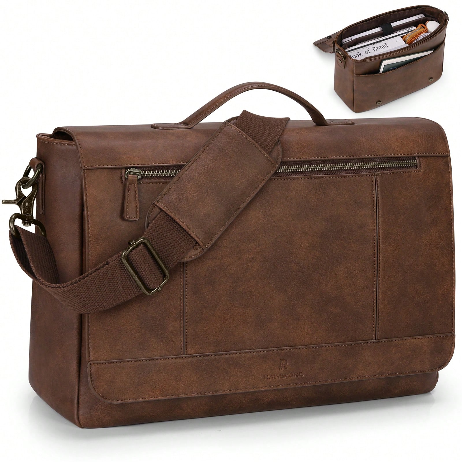 Leather Messenger Bag For Men  - Leather Work Bag Men reseña y precio