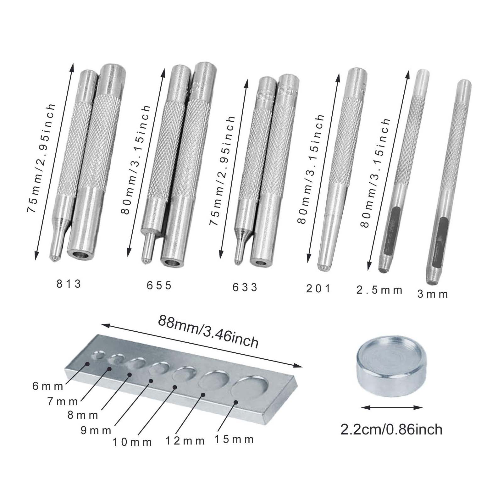 11pcs Snap Rivet Setter, Leath - Leatherwork Rivet Setter reseña y precio