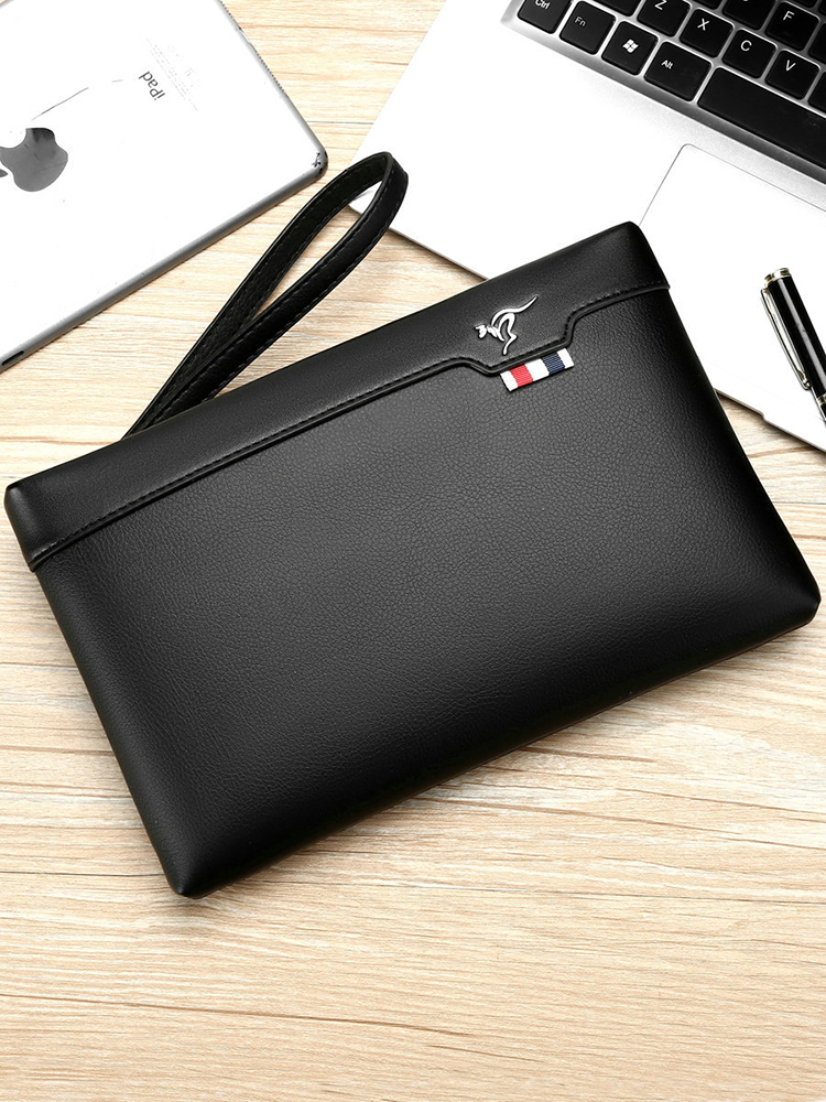 PU Leather Men's Clutch Bag Zi - Leather Work Bag Mens reseña y precio