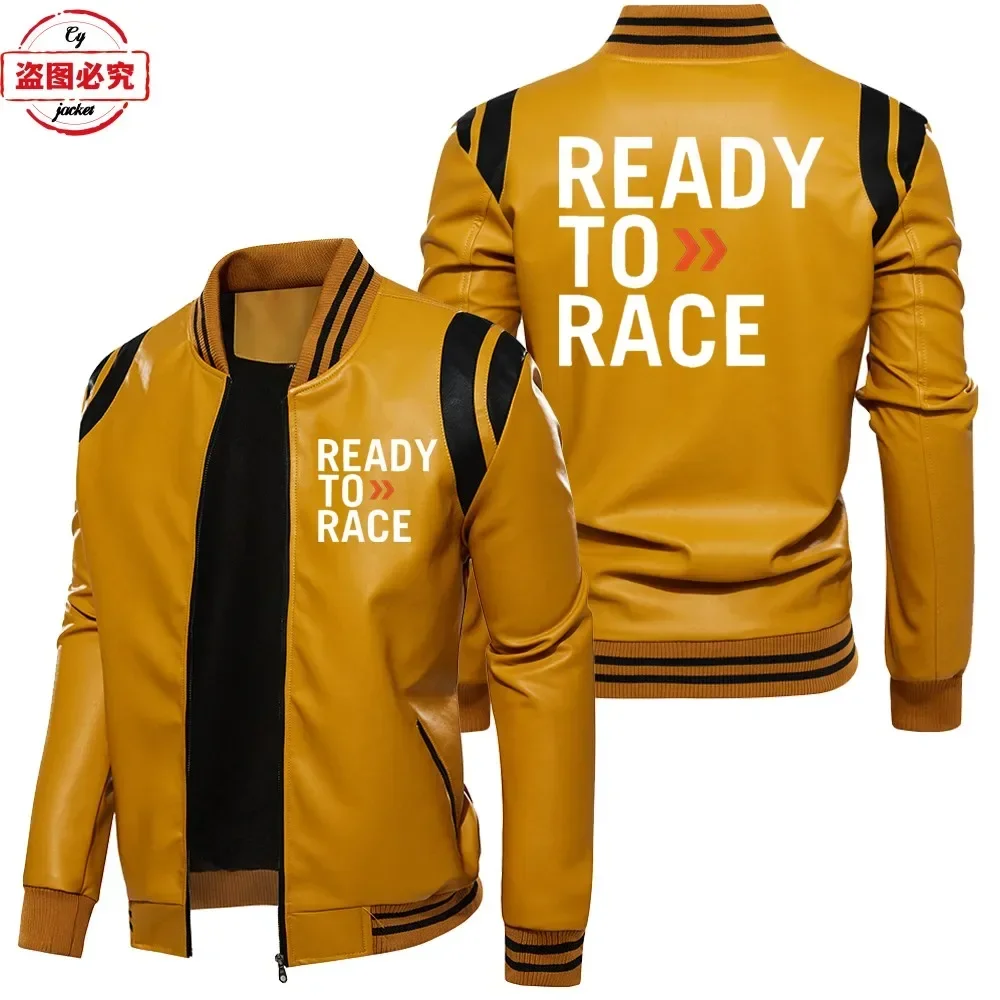 Ready To Race Logo Printed Off - Leather Work Jacket With Hood reseña y precio