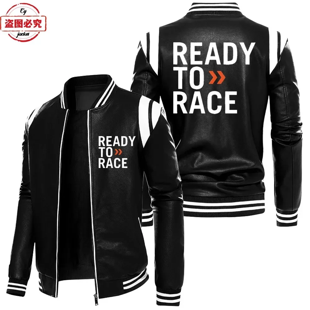 Ready To Race Logo Printed Off - Leather Work Jacket With Hood reseña y precio