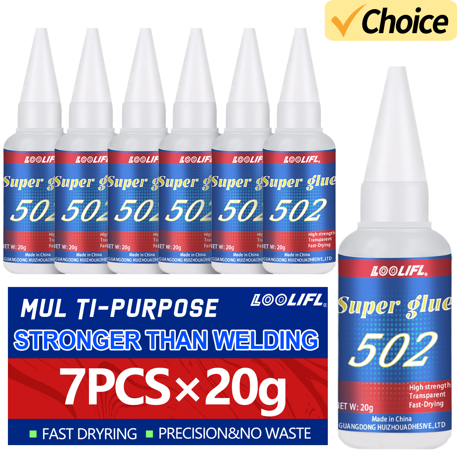 LOOLIFL 1-7pcs 502 Super Glue  - Leatherwork Tools reseña y precio