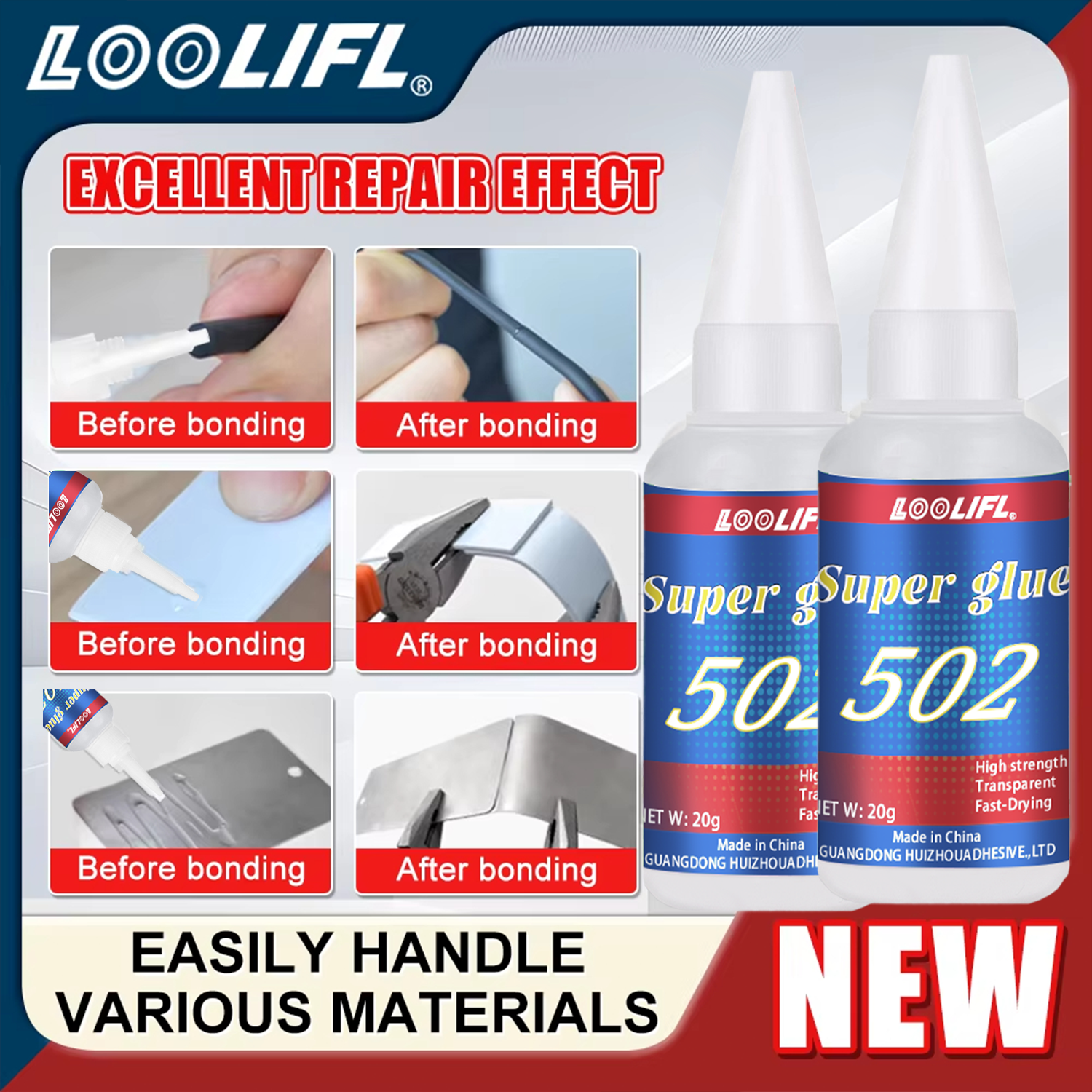 LOOLIFL 1-7pcs 502 Super Glue  - Leatherwork Tools reseña y precio