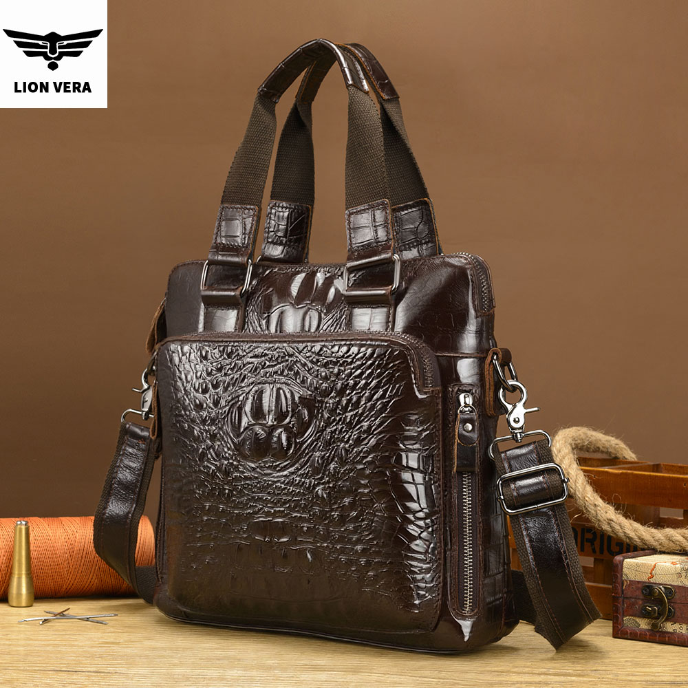 LION VERA Men's Genuine Leathe - Leather Work Bag Men reseña y precio