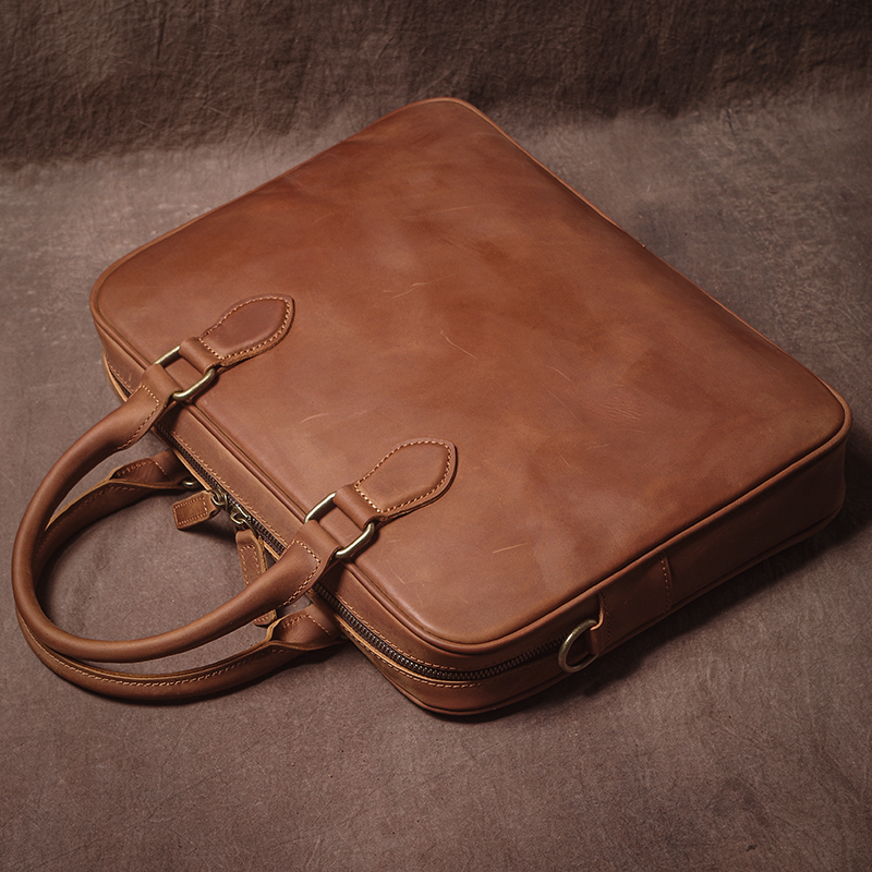 GURO Men Crazy Horse Cowhide B - Leather Work Bag Mens reseña y precio