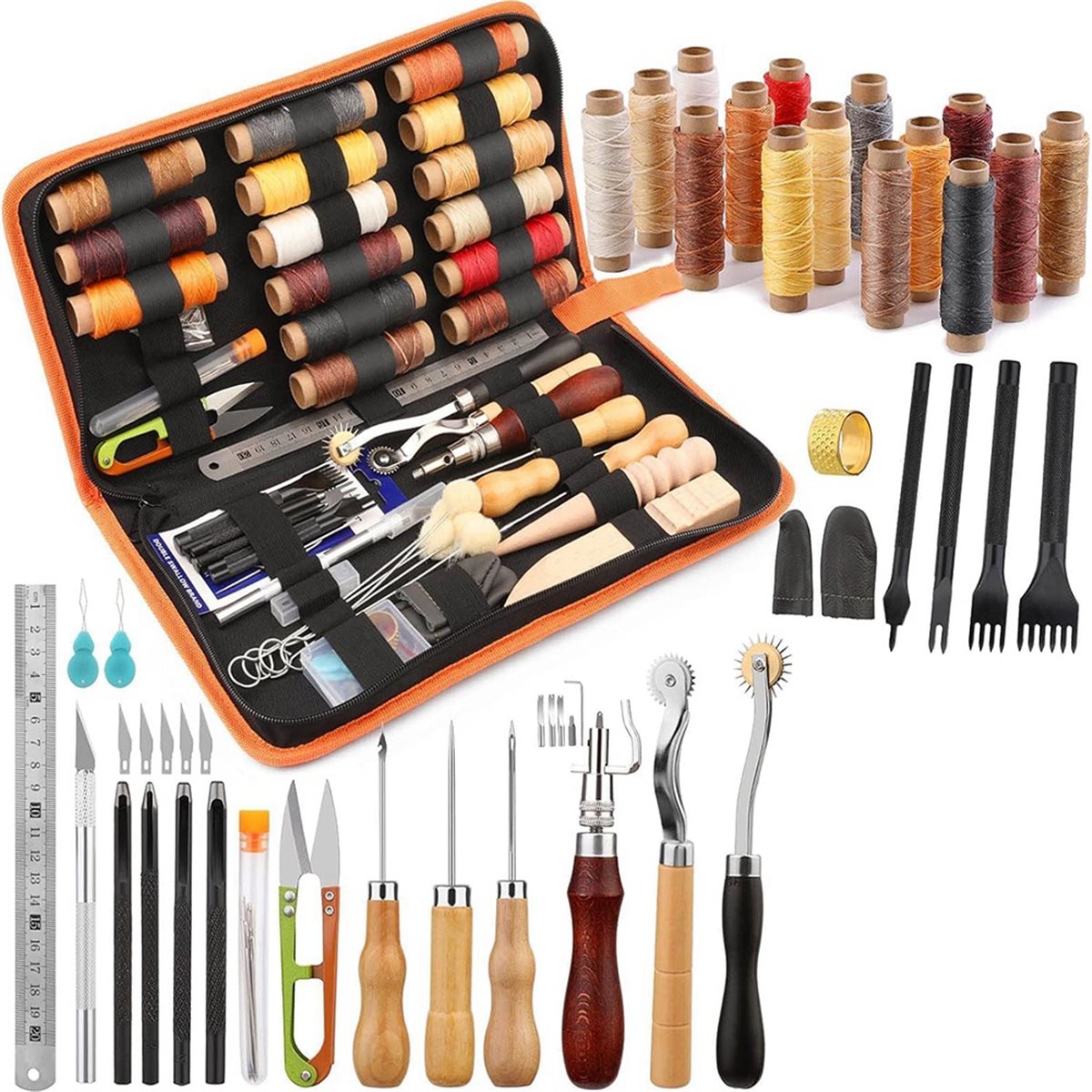 2026 NEW 66Pcs Leather Working - Beginner Leatherwork Kit reseña y precio