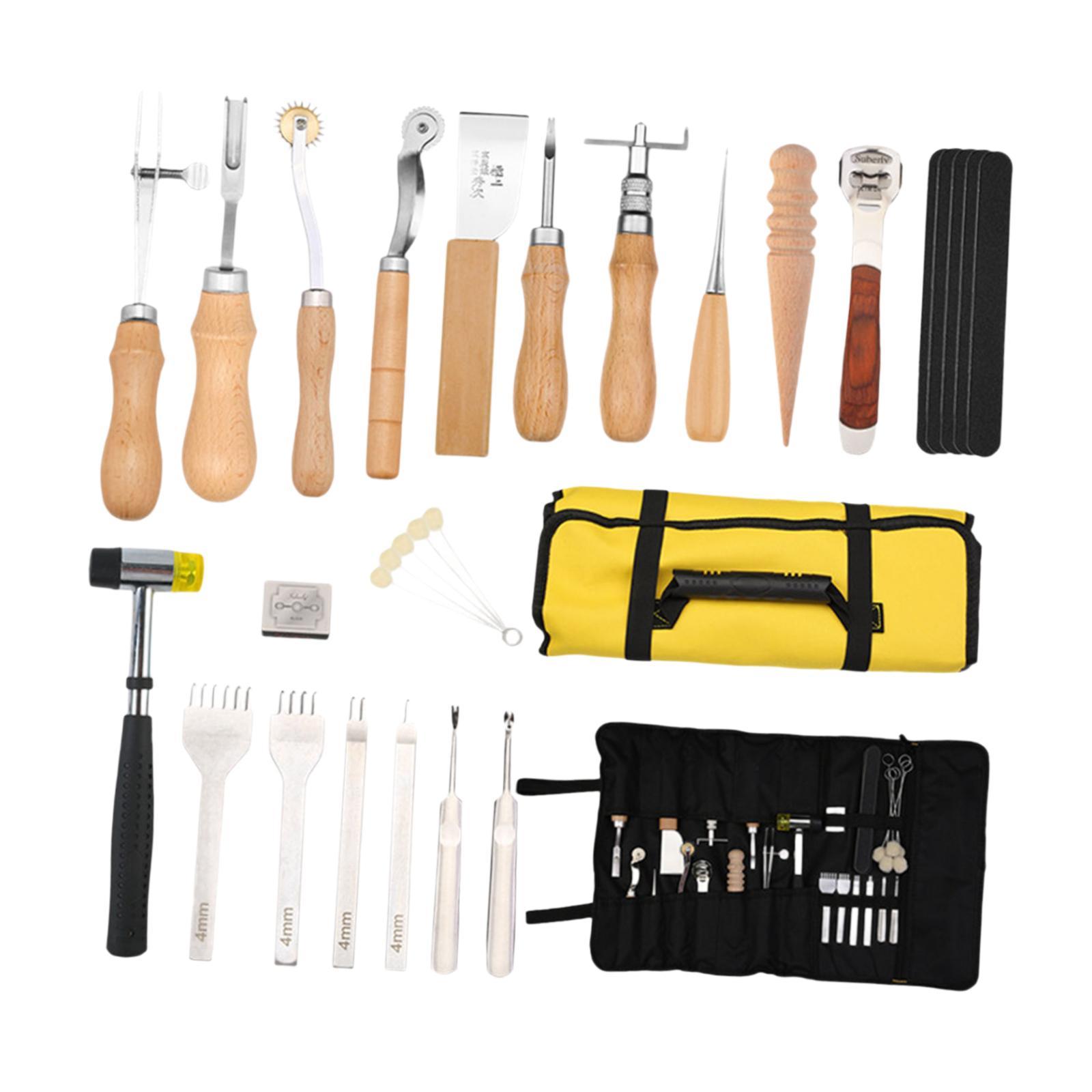 29x PU Leather Working Kit Equ - Beginner Leatherwork Kit reseña y precio