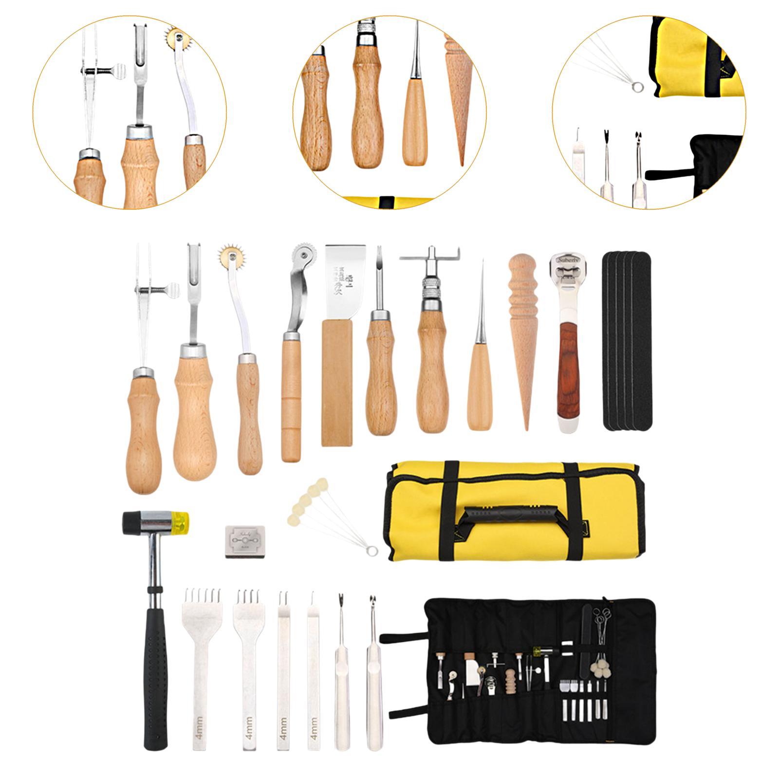 29x PU Leather Working Kit Equ - Beginner Leatherwork Kit reseña y precio