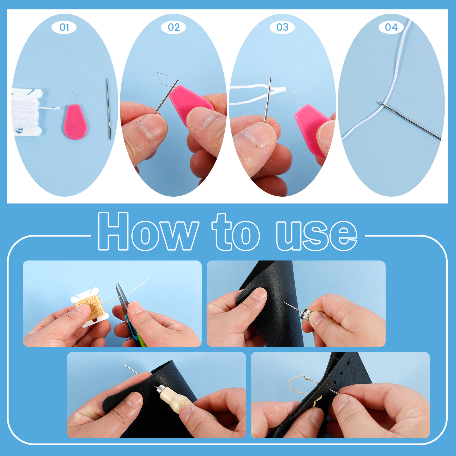 Leather Sewing Kit Portable Le - Upholstery Leather Work reseña y precio