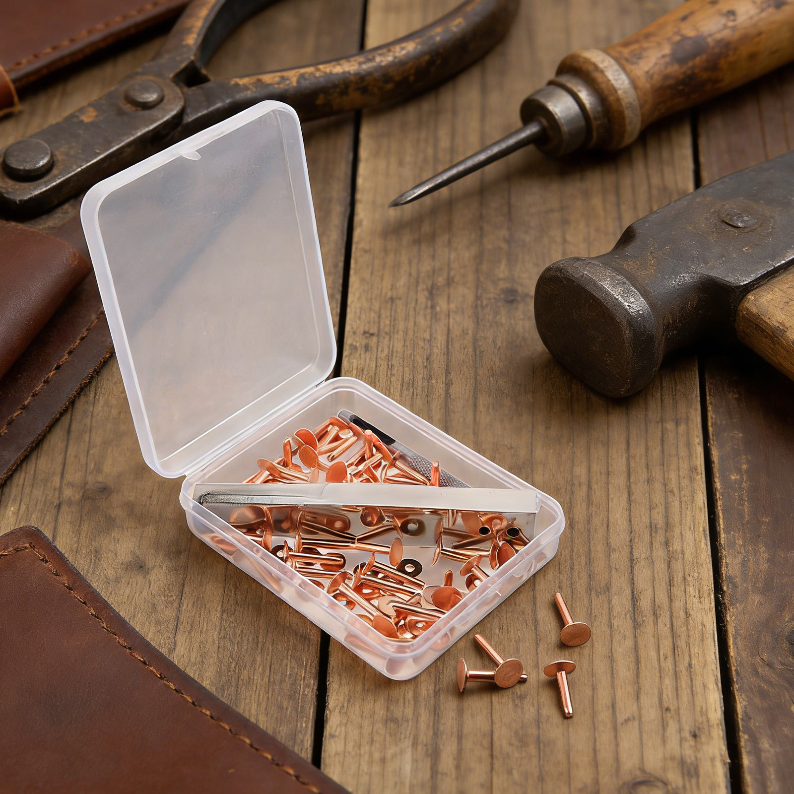1Set Copper Rivet Setter Tool  - Leatherwork Rivet Setter reseña y precio