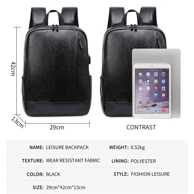 Men Fashionable Backpack PU Le - Leather Work Bag Mens reseña y precio