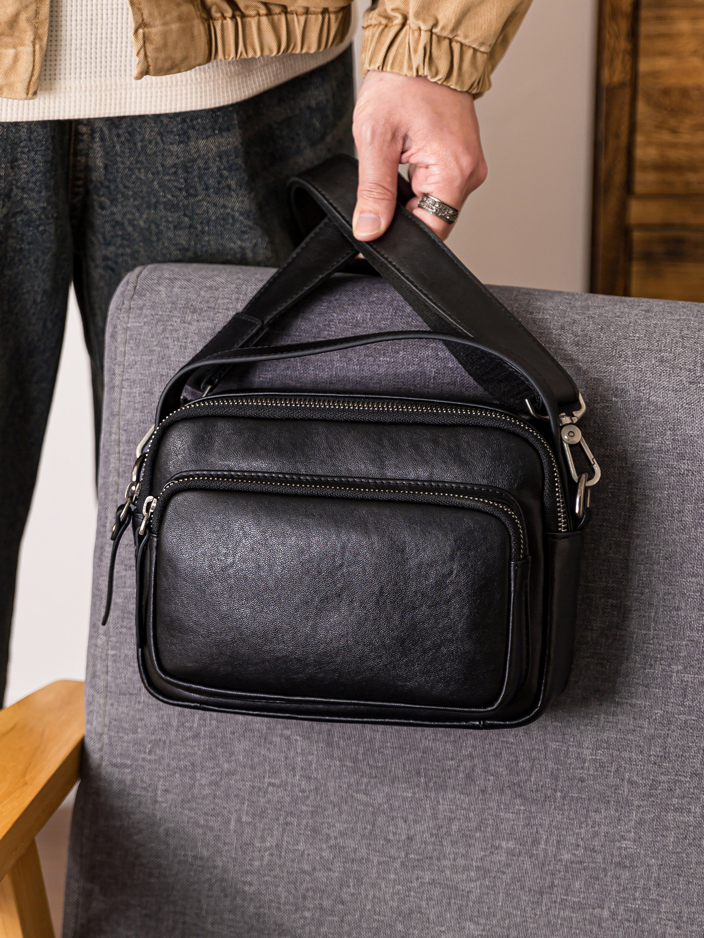 outdoor casual high quality fi - Leather Work Bag Mens reseña y precio