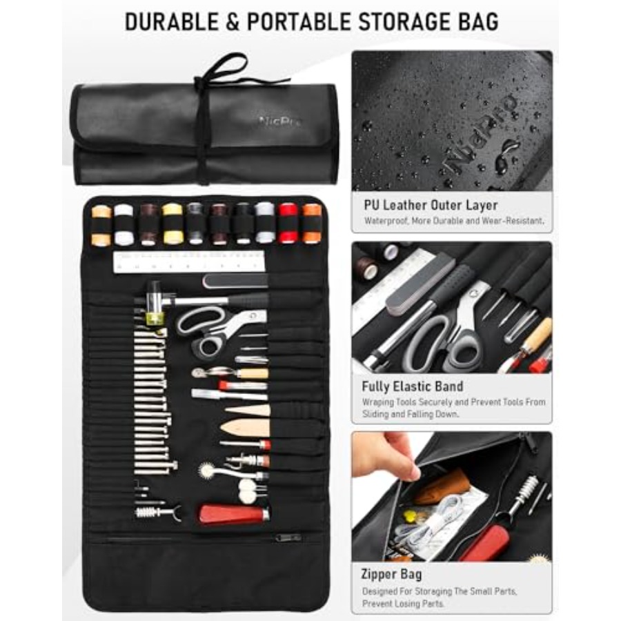 Leather Tooling Kit Leather Wo - Beginner Leatherwork Kit reseña y precio