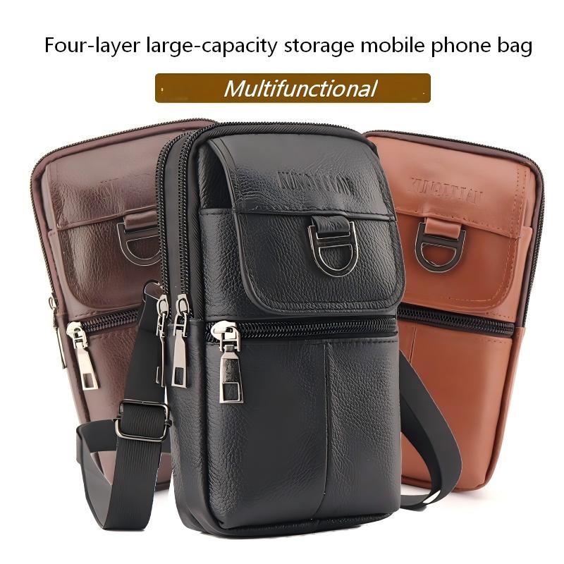 Men's leather waist bag - Larg - Leather Work Bag Mens reseña y precio