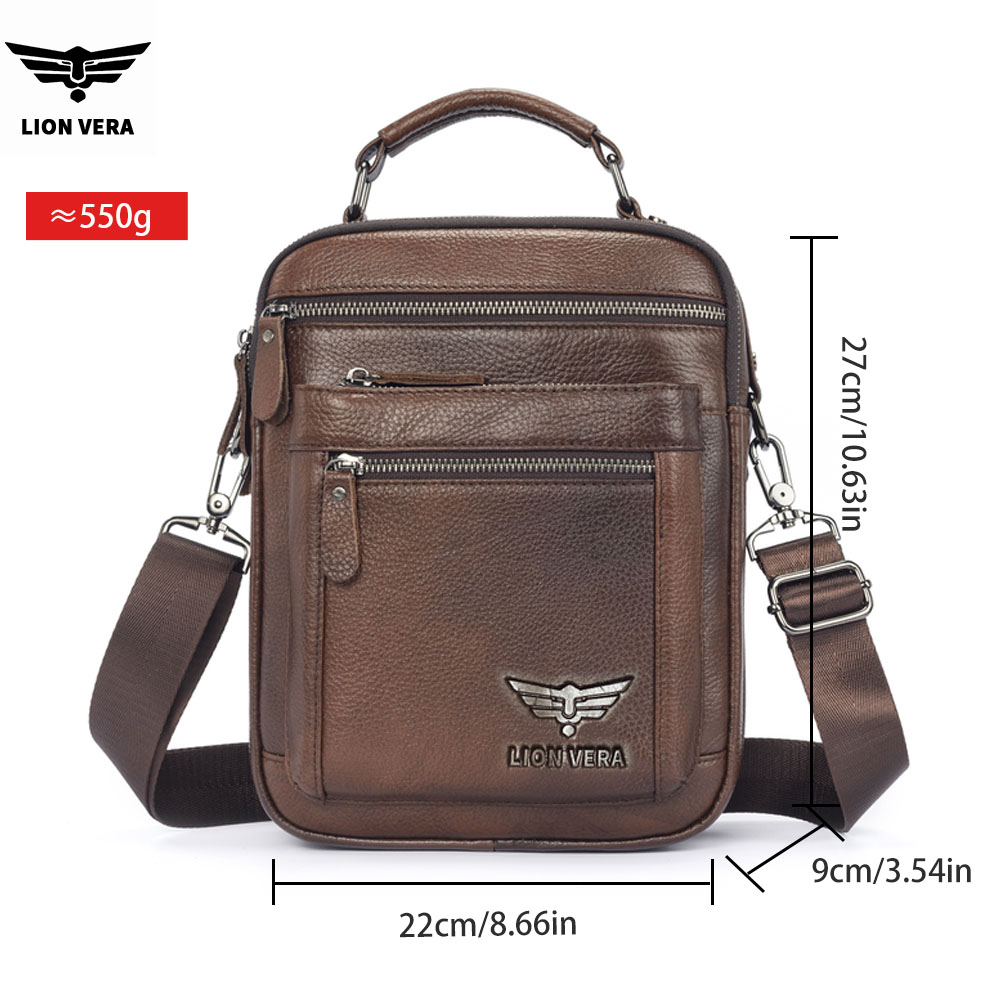 LION VERA Men's Shoulder Bag C - Leather Work Bag Men reseña y precio