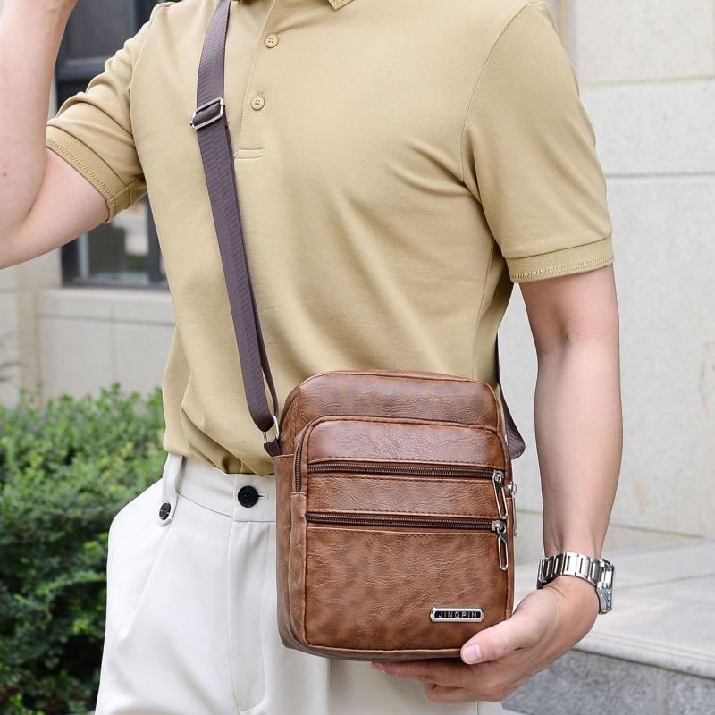 Men's PU Leather Crossbody Sho - Leather Work Bag Men reseña y precio