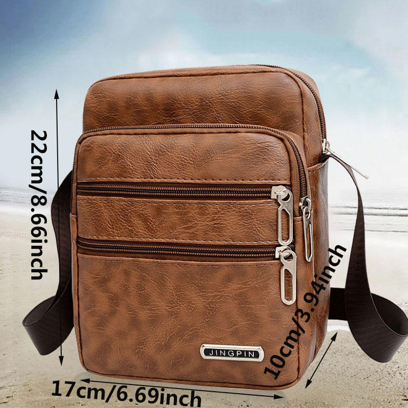 Men's PU Leather Crossbody Sho - Leather Work Bag Men reseña y precio