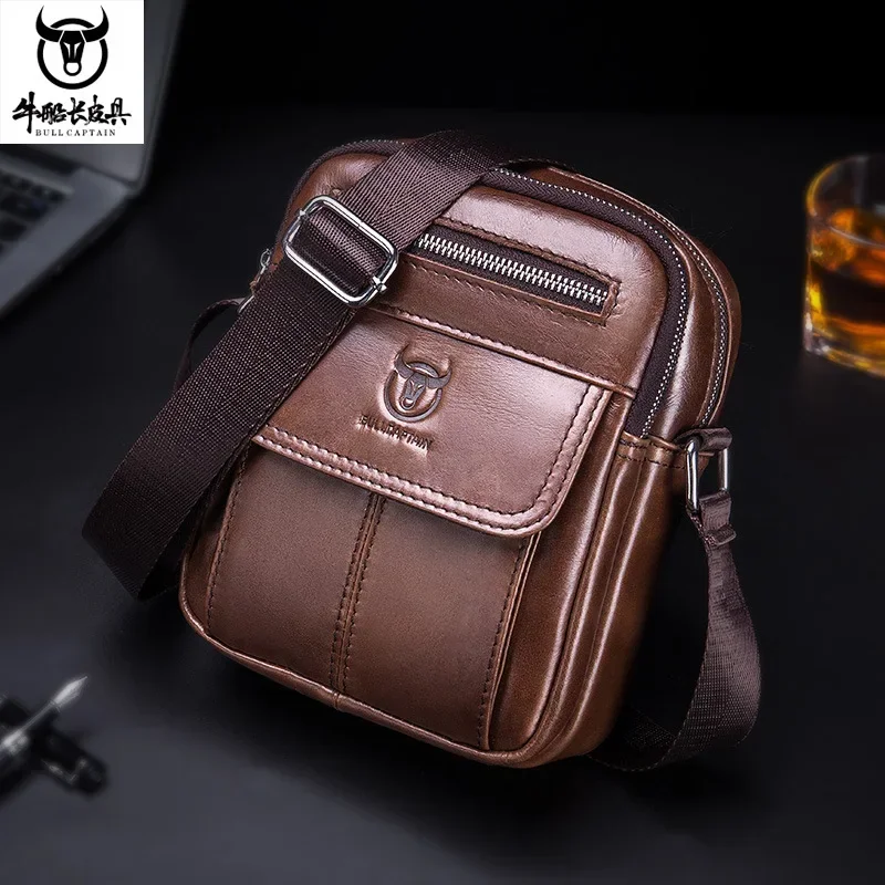 Bullcaptain Casual Men's Shoul - Leather Work Bag Men reseña y precio